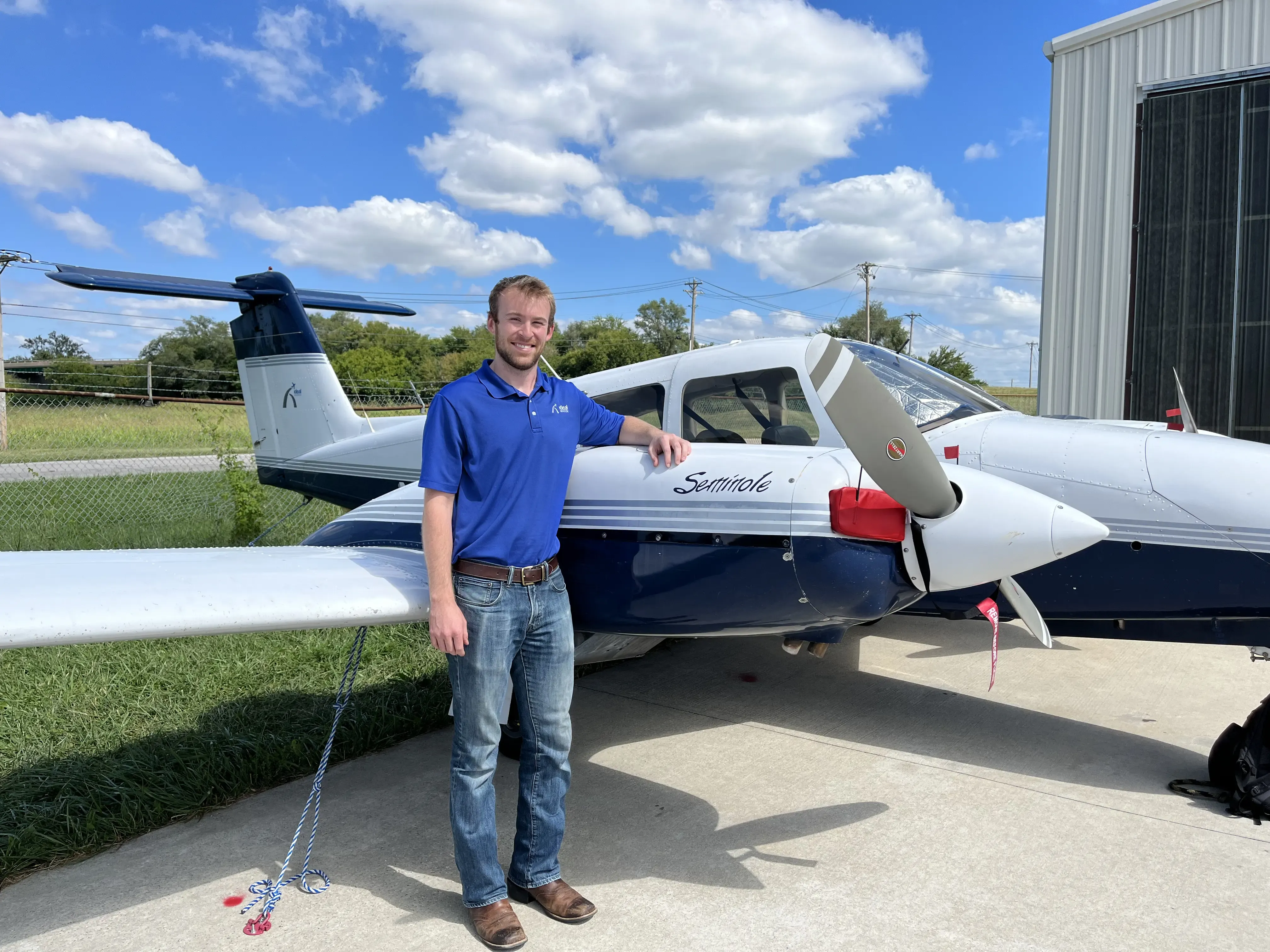 CFI in front of his plane in St. Louis, MO